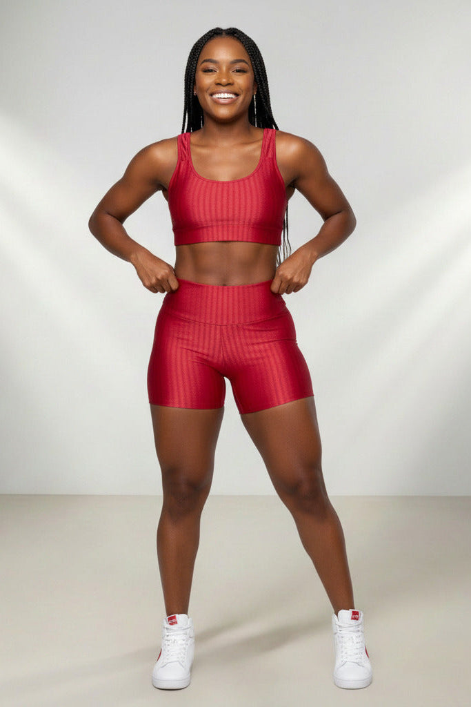 Conjunto Fitness Feminino Shorts e Top em Poliamida