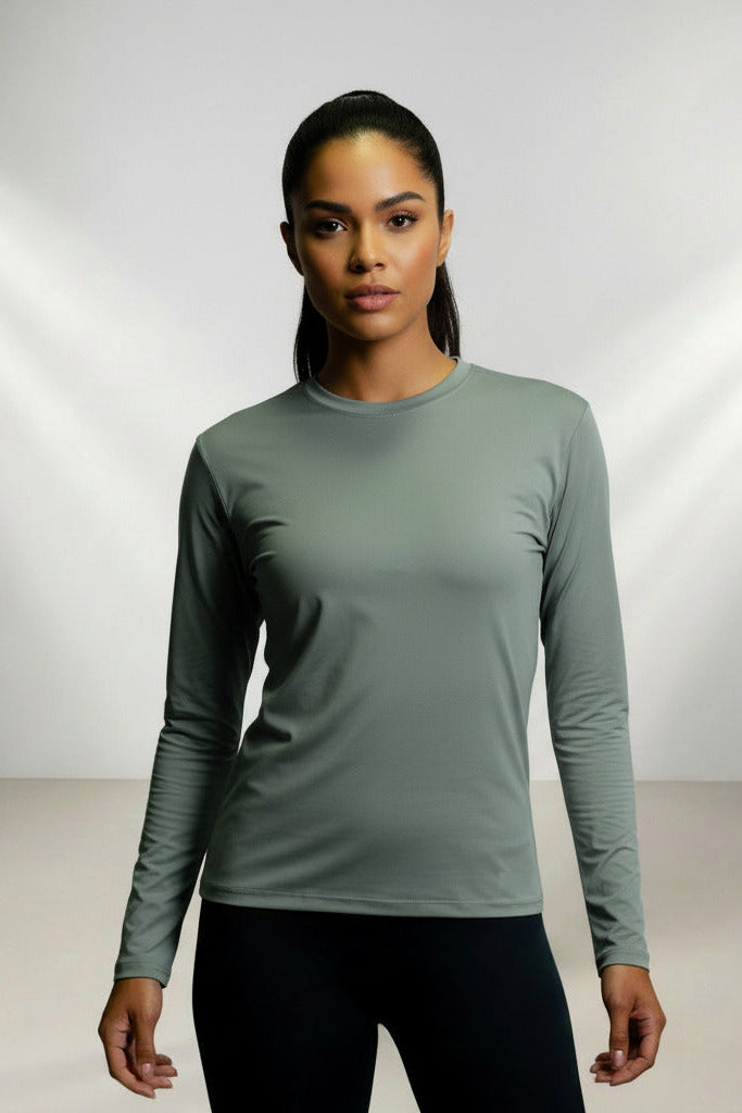 Blusa Térmica Feminina  Manga Longa  - Proteção Uv50+ - Poliamida Tecido Gelado