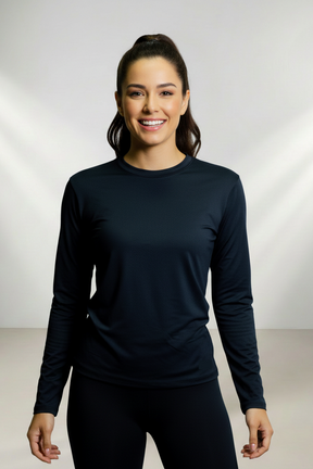 Blusa Térmica Feminina  Manga Longa  - Proteção Uv50+ - Poliamida Tecido Gelado