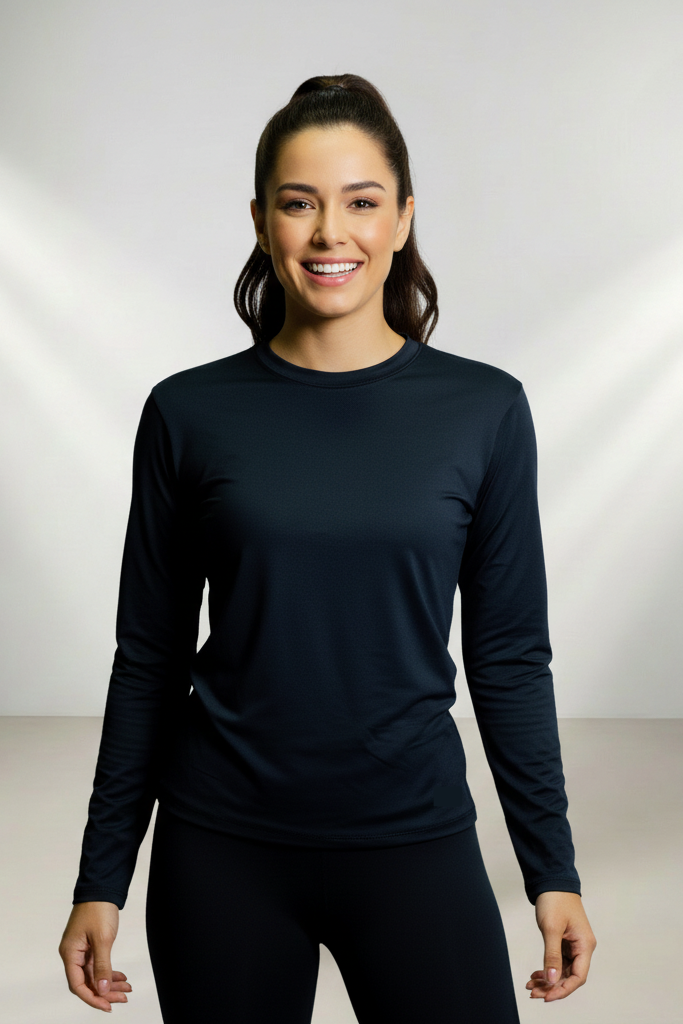 Blusa Térmica Feminina  Manga Longa  - Proteção Uv50+ - Poliamida Tecido Gelado