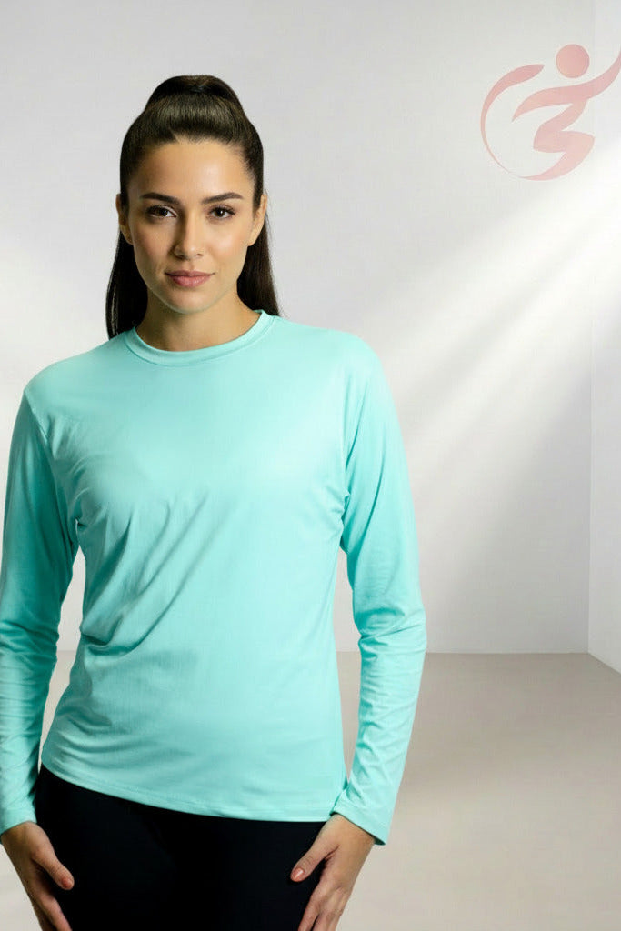 Blusa Térmica Feminina  Manga Longa  - Proteção Uv50+ - Poliamida Tecido Gelado