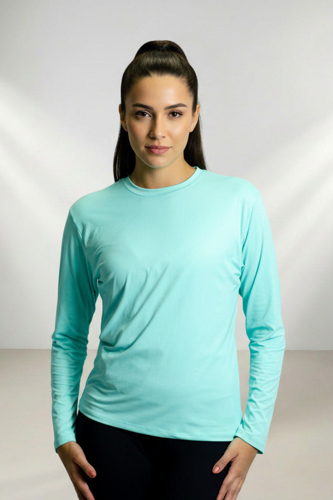 Blusa Térmica Feminina  Manga Longa  - Proteção Uv50+ - Poliamida Tecido Gelado