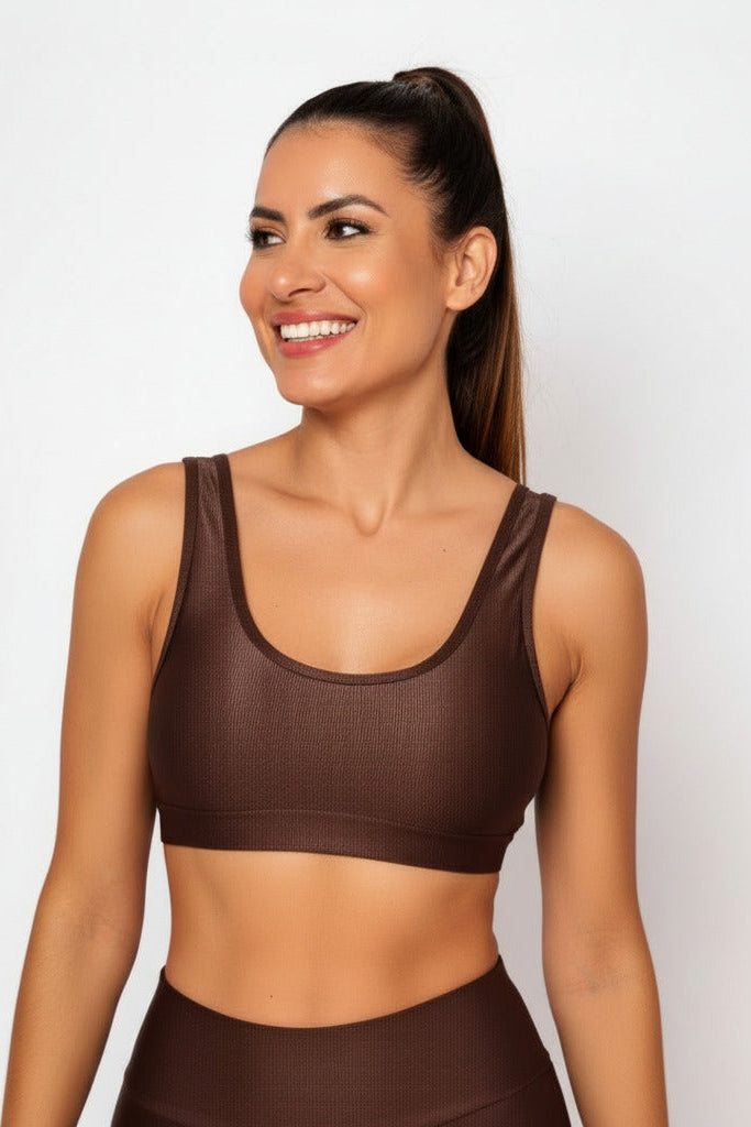 Top Regata Fitness Poliamida Premium Canelado