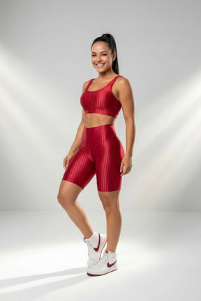 Bermuda Ciclista em Poliamida com Brilho