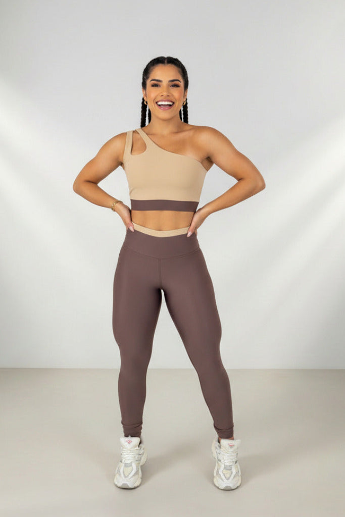 Conjunto Legging e Top Fitness Feminino - Coleção Vértice