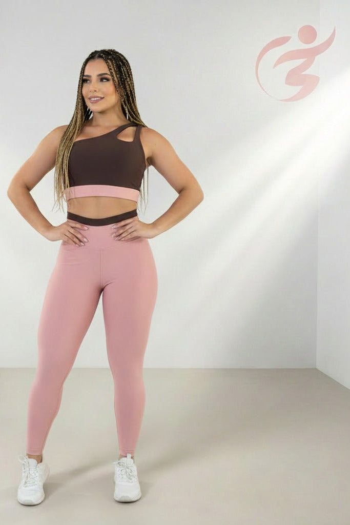 Conjunto Legging e Top Fitness Feminino - Coleção Vértice