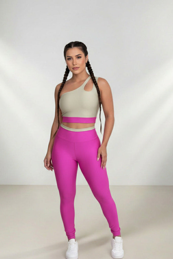 Conjunto Legging e Top Fitness Feminino - Coleção Vértice