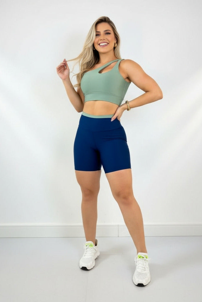 Conjunto Short e Top Fitness Feminino - Coleção Vértice