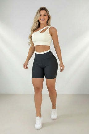 Conjunto Short e Top Fitness Feminino - Coleção Vértice