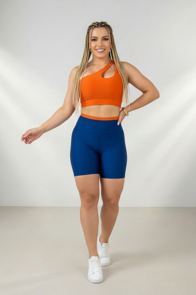 Conjunto Short e Top Fitness Feminino - Coleção Vértice
