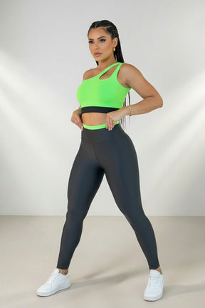 Conjunto Legging e Top Fitness Feminino - Coleção Vértice